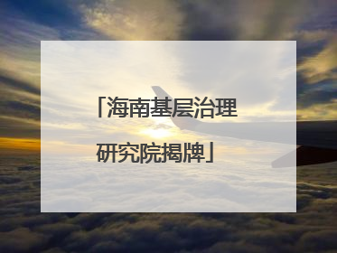 海南基层治理研究院揭牌